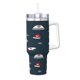 thumbnail image 1 of Regalos personalizados de Feliz Navidad para vasos de 40 oz con asa y pajita - Taza de café de viaje de acero inoxidable con tapa - Regalos ideales para mujeres, niñas y niños en cumpleaños y Navidad, 1 of 8