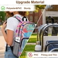 thumbnail image 5 of Xoenoiee Capybara Bow Book Pencil Print Kids School Backpack Large Capacity Schoolbag Travel Casual Daypack Teens Girls Back to School Gift 17" Clear Bookbag PVC See Through School Students Rucksack, 5 of 7