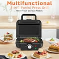 thumbnail image 3 of GPED 3 in 1 Sandwich Maker Panini Press Grill, Waffle Maker Set, Electric Panini Press Grill Cheese Maker with Removable Non-stick Plates, Perfect for Any Thickness Sandwich, Steaks and Waffle, 3 of 7