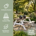 thumbnail image 4 of WestinTrends Outdoor 70" HDPE Plastic Picnic Table Bench With Umbrella Hole, Dark Brown, 4 of 15