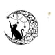 thumbnail image 5 of Escultura De Pared De Metal Con Armonía De Gato Y Hojas Iluminada Por La Luna Para Decoración Del Hogar. Figura Abstracta De Gato Negro Y Hoja Para Estantería Y Decoración De Bar., 5 of 8