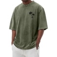 thumbnail image 2 of Oversized Tshirts for Men Summer Short Sleeve Crewneck Drop Shoulder Vintage Washed Distressed T-Shirts Beach Shirt, 2 of 5