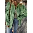 thumbnail image 6 of Women's Mist Green Corduroy Patched Pocket Button Up Shacket | [ZhiHiMeRi] | (US 12-14)L, 6 of 8