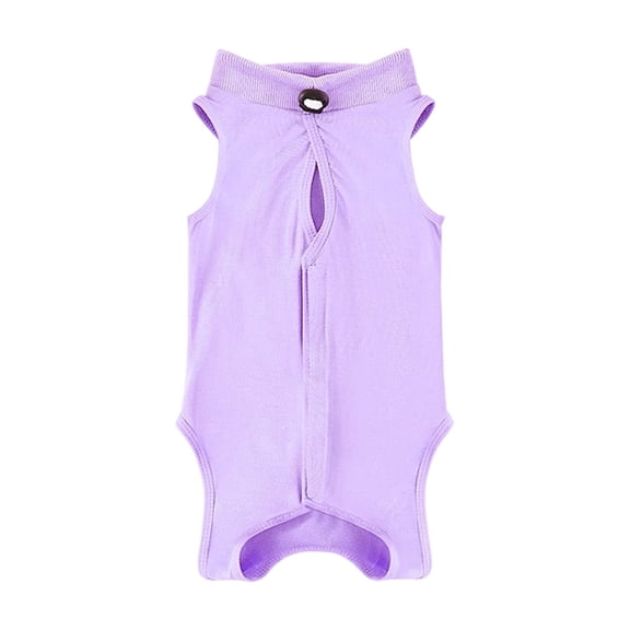 Cat Surgery Recovery Suit, Recovery Suit for Female Male Cats, Cat Onesie After Surgery Spay Neuter, Anti-Licking Kitten Surgical Clothes, Bodysuit for Abdominal Wounds Skin Disease (Purple,L)