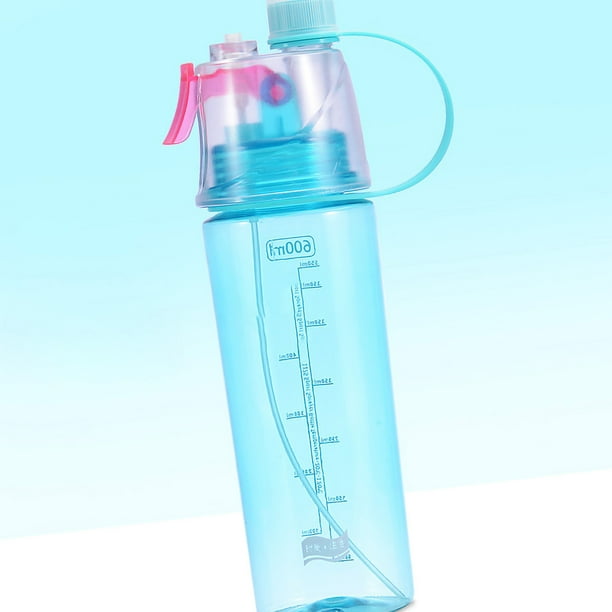 Botella de agua BuyWeek Botella rociadora de agua transparente 600 ml
