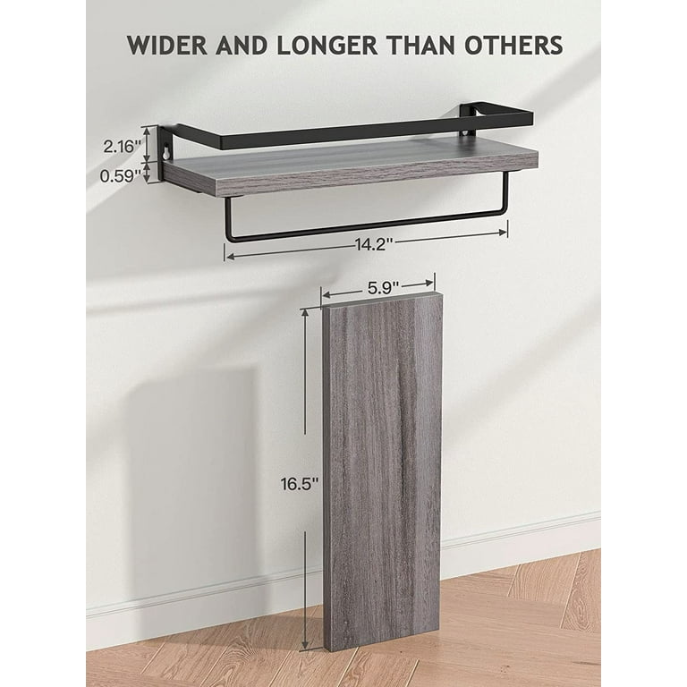 Floating Bathroom Shelf with Towel Rail Bathroom Living Kitchen