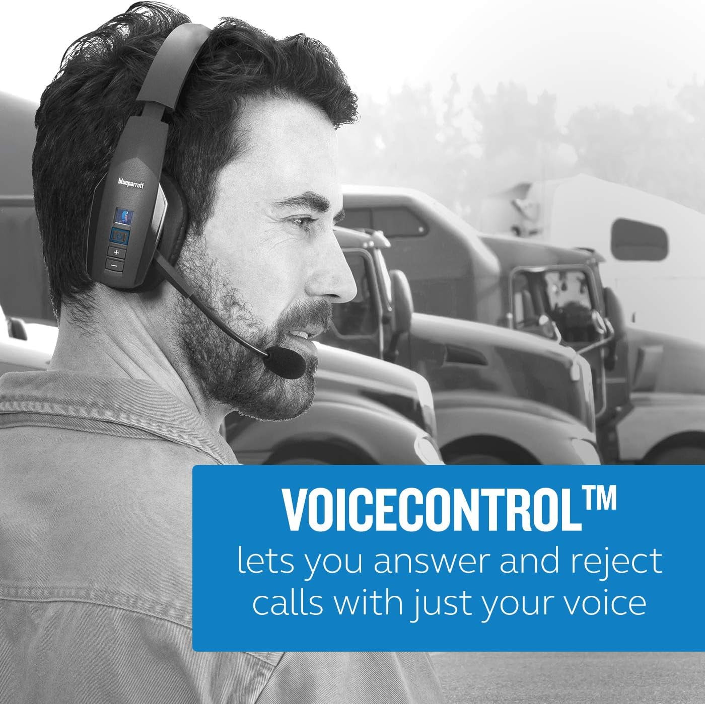 BlueParrott, R-204270-B, B450-XT, Noise Cancelling Trucker Bluetooth Headset, hands-free headset features a long wireless range of 300 feet/100 meters Plus, Black, 1, 1, 1