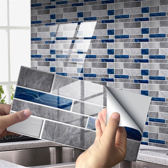 Crystal Tile Stickers Self Adhesive Peel and Stick Backsplash | Kitchen Bathroom Wall Decals | Removable Waterproof Wear Floor Tiles for Home Laundry Bedroom