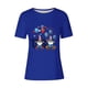 thumbnail image 4 of Tops de Ajuste Suelto para las Mujeres Sudadera Casual Impresa Manga Corta Cuello Redondo Superior, Poliéster, 4 of 7