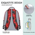 thumbnail image 5 of Game Controller Red Pattern Backpack for School, Cute School Bag with Adjustable Shoulder Straps and Padded Back, 15.3"x11"x6.7", 5 of 5