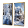 thumbnail image 3 of Designart "Serene Snowy Winter II" Winter Landscape Framed Wall Art Set Of 2 - White Landscapes Framed Canvas Set For Living Room Decor, 3 of 6