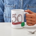 thumbnail image 4 of CafePress - 50 & Fabulous - 15 oz Ceramic Large White Novelty Mug, 4 of 6