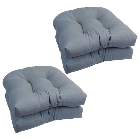 Blazing Needles 93184-4CH-OD-138 19 in. U-Shaped Dining Chair Cushions, Davinci Sterling - Set of 4