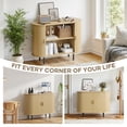 thumbnail image 6 of MARNUR Sideboard Buffet Cabinet 40" Storage Cabinet with 2 Sliding Tambour Doors, Adjustable Shelves for Office Bedroom Hallway Entryway, Oak, 6 of 10