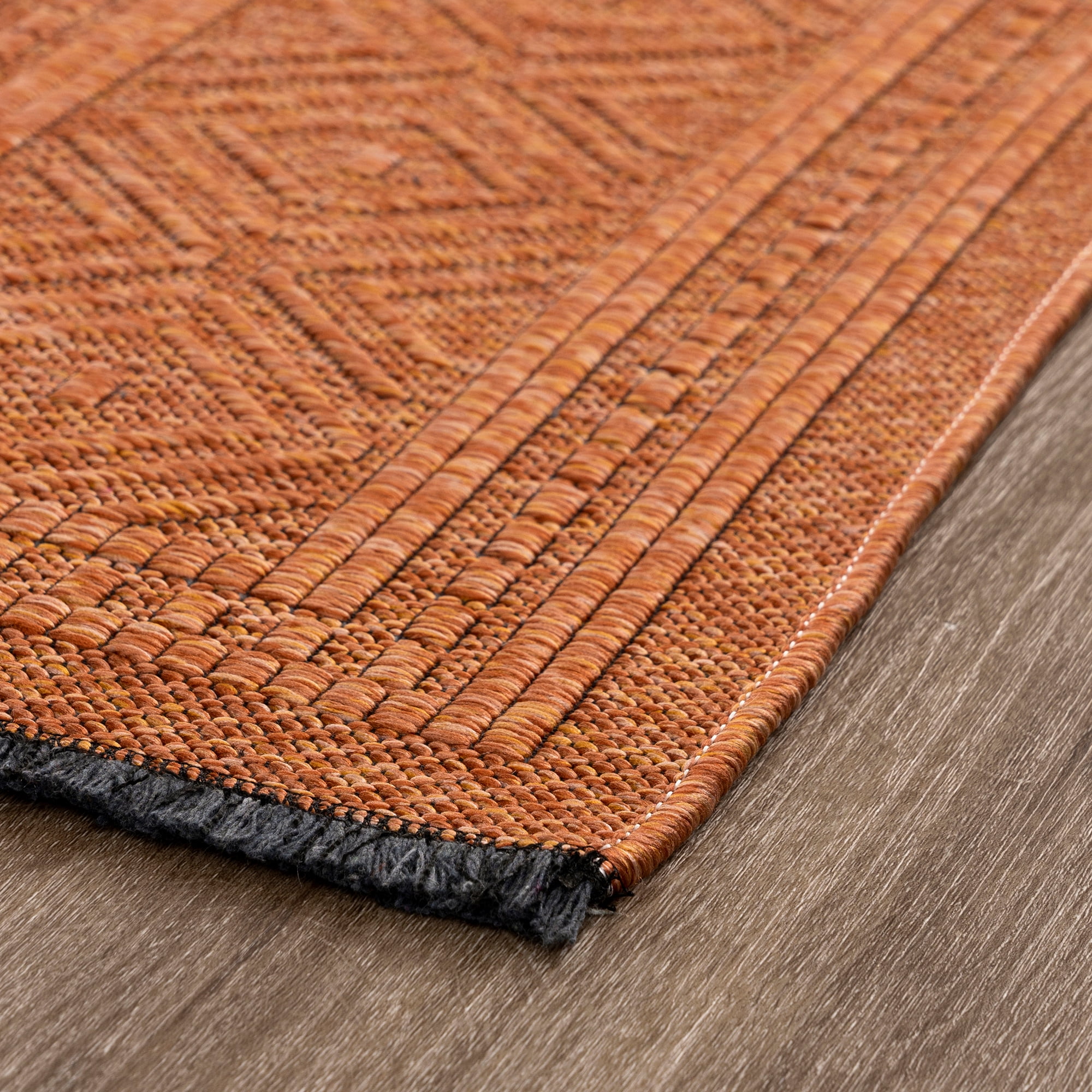 Alma Transitional 2' x 3' Orange and Copper, Machine Washable Polyester & Cotton Indoor Area Rug