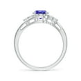 thumbnail image 2 of Angara Natural 1.25 Ct. Tanzanite with Diamond Classic Ring in 14K White Gold for Women (Ring Size: 3.5), 2 of 9
