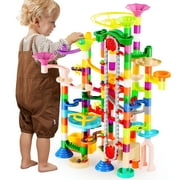 Joyfy 236 Pcs Glowing Marble Run with Motorized Elevator, Construction Building Blocks with 30 Glow in The Dark Marbles, STEM Educational Toys Set for Kids Ages 4-8, Gift for Birthday Christmas