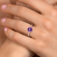 thumbnail image 4 of Gem Stone King 10K Rose Gold Purple Amethyst and Lab Grown Diamond Engagement Ring for Women | 1.40 Cttw | Round 7MM | Gemstone February Birthstone | Size 8, 4 of 6