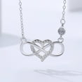 thumbnail image 3 of SFTING Infinity Heart Pendant Necklace 925 Sterling Silver Cubic Zirconia Jewelry Gift for Women, 3 of 5