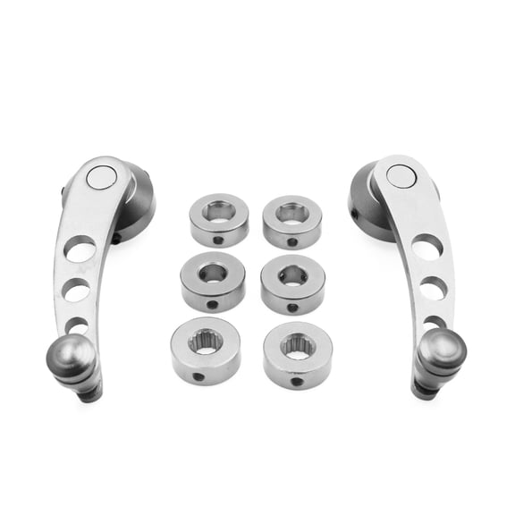 2pcs Silver Tone Universal Aluminum Alloy Car Door Window Handle Crank Winder