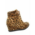 thumbnail image 2 of Peggy-56 Women's High Top Fashion Round Toe Lace Up Wedge Sneaker Shoes ( Leopard, 6), 2 of 3