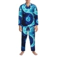 thumbnail image 3 of Uemuo Blue Yin And Yang Pattern 2-Piece Loungewear Set - Men’s Soft Sleepwear, Cozy Winter PJs, Comfy Sleep Set-X-Large, 3 of 7