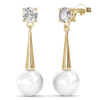thumbnail image 7 of Cate & Chloe Tatum 18k Yellow Gold Plated Dangle Pearl Earrings with Swarovski Crystal for Women, 7 of 7