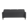 thumbnail image 5 of Maklaine Modern / Contemporary Faux Leather Upholstered Sofa in Dark Gray, 5 of 7