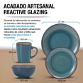 thumbnail image 4 of Vajilla de Cerámica 4 Personas 16 Pz. Casa Litus Reactive Glazing Artesanal, 4 of 9