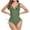 Army Green, variant on LYXSSBYX One Piece Swimsuits for Women Women Ruffles Soild Bodysuit Sexy Backless Halter Beach Bikini Swimwear