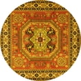 thumbnail image 1 of Ahgly Company Indoor Round Persian Yellow Traditional Area Rugs, 6' Round, 1 of 4