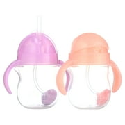 Munchkin® Any Angle™ Weighted Straw Trainer Cup with Click Lock™ Lid, 7 oz, Pink/Purple, Unisex, 2 Pack