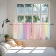 thumbnail image 4 of Pink Purple Tier Curtains, Modern Colorful Ombre Abstract Tie Dye Art Light Filtering Kitchen Curtains, 2Pcs Rod Pocket Half Window Treatments Panels for Sink Cafe Cabinet Camper 27.5x36 Inches, 4 of 9