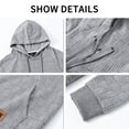 thumbnail image 4 of Men's Hoodies Pullover Geometric Texture Hoodie Long Sleeve Casual Drawstring Sweatshirts with Pocket Light Gray 2XL, 4 of 8