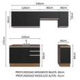 thumbnail image 3 of Cocina Integral con Acessorios 240cm Glamy Marrón/Negro, 3 of 5