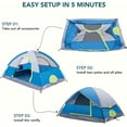 thumbnail image 6 of JIOABL 4 Person Dome Camping Tent, Waterproof Polyester with Rainfly, Easy Setup, Ventilated Windows & Skylights, Portable Backpacking Tent, Navy Blue, 6 of 7