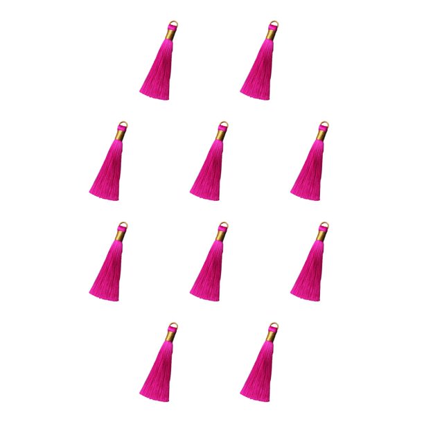 Minnieouse Llavero con borla de 8cm, joyería, marcapáginas, colgante con flecos, pendiente portátil, collar, monedero, decoración, artesanía rosa claro rojo 10piezas