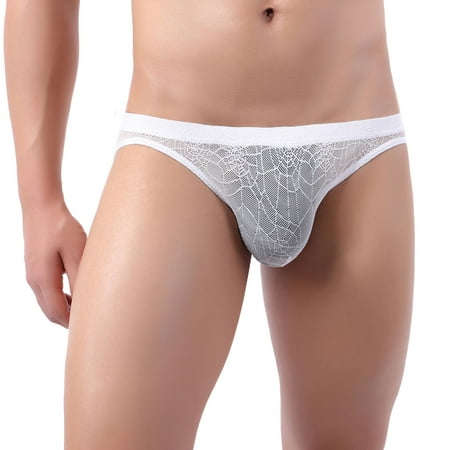 

Follure Ladies casual underwear bra Mens Underwear Thong Underpants Lace Briefs Panties White S