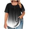 thumbnail image 6 of Posijego Women's Plus Size Tops Short Sleeve Oversized T-Shirts Summer Casual Pleated Loose Tunic Shirts Business Work, 6 of 6