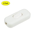 thumbnail image 1 of Interruptor de cable en línea On/Off Uxcell AC 250V 6A blanco para lámpara de escritorio 2 paquetes, 1 of 5