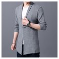 thumbnail image 4 of OmicGot Cardigan Mens Sweaters Spring Autumn Men Casual Cardigan Jacket Man Solid Color Long Sweater Windbreaker Single Button Coats, 4 of 4