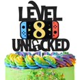 thumbnail image 1 of Decoración Para Tarta De Cumpleaños Con Juego Desbloqueado De Nivel 8, Videojuego Para Niño De 8º Cumpleaños, Suministros Para Tartas De Fiesta, Decoración De Fiesta Ganadora De Nivel De Juego, 1 of 5