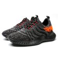 thumbnail image 6 of CMR CHAMARIPA Height Increasing Trainers Knit Elevator Sports Shoes Lightweight Men Taller Shoes Gray / Orange 6CM / 2.36 Inches, 6 of 6