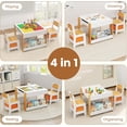 thumbnail image 2 of INFANS Kids Table and Chair Set, 4 in 1 Building Block Wooden Activity Desk with Reversible Tabletop Storage Drawers Bookshelves for Toddlers Art Craft Learning Reading Drawing Playroom, 2 of 9