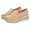 Beige, variant on Women's Leather Platform Loafers Shoes, Faux Suede Moccasins Good Arch Slip On Loafer Non-Slip Thick Sole Comfort Wide Low Top Shoe