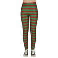 thumbnail image 6 of HDE Trendy Design Workout Leggings Fun Fashion Graphic Printed Cute Patterns Red & Green Stripes XXL, 6 of 6