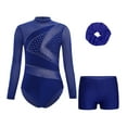 thumbnail image 7 of iiniim Girls Gymnastics Leotard with Shorts and Hairband Long Sleeve Ballet Tumbling Dance Unitard Navy Blue 10, 7 of 7