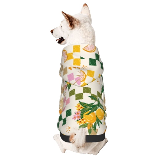 Fotbe Fruit Sudadera con Estampado para Perros Pequeños – Suéter con Capucha para Mascotas, Tela Suave de Forro Polar con Bolsillo-Large