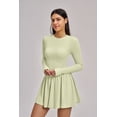 thumbnail image 5 of PISONIC Women Tennis Dress Long Sleeve Athletic Outfit with Built in Shorts Mini Golf Workout Dress with Pockets, 5 of 6