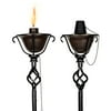 BirdRock Home 2-Pack Outdoor Wide Conical Torches - Tabletop Stand - Distressed Bronze